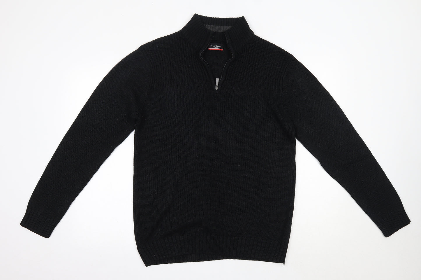 Pierre Cardin Mens Black High Neck  Acrylic Pullover Jumper Size L