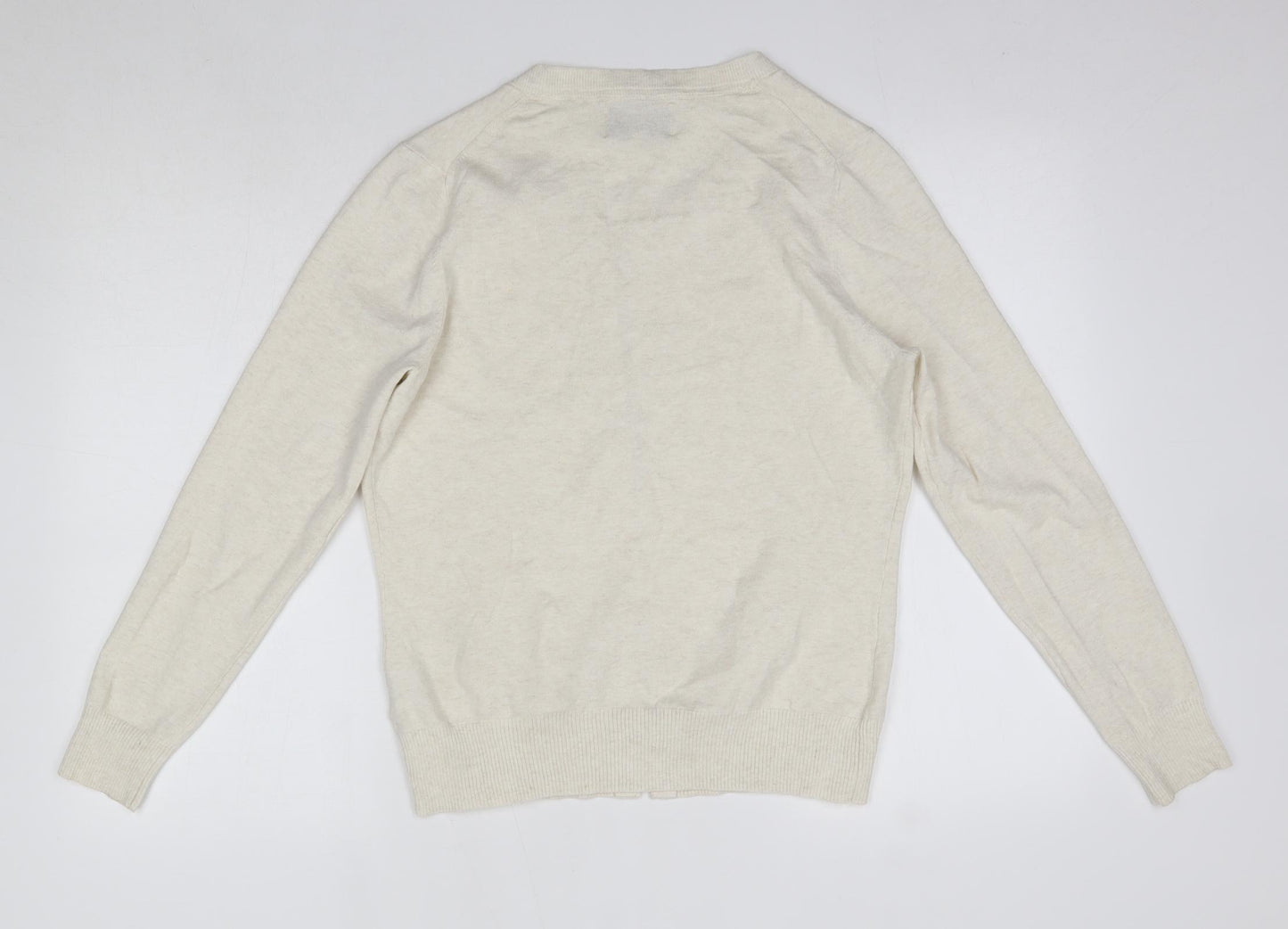 Matalan Womens Ivory Round Neck  Cotton Cardigan Jumper Size 14
