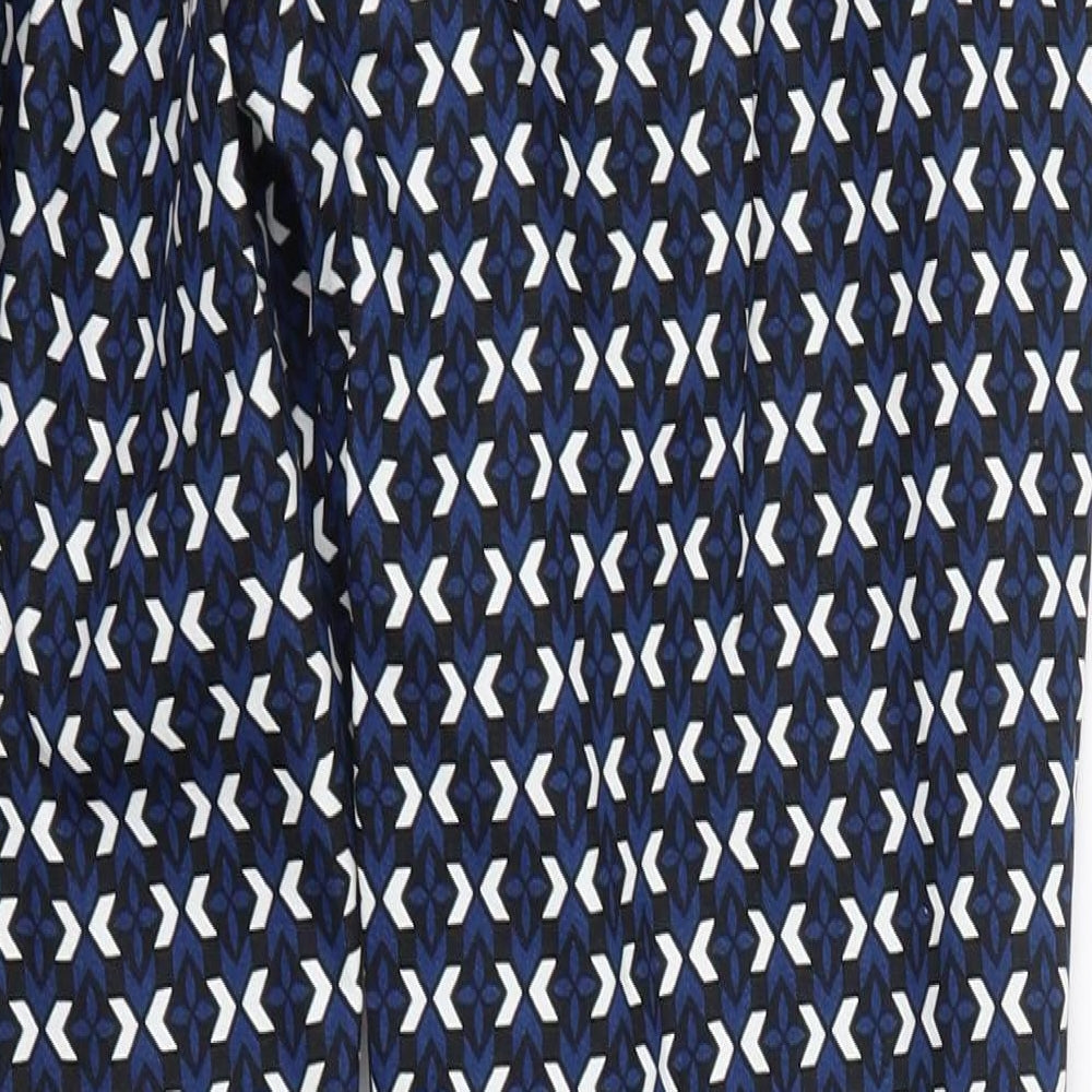 H&M Womens Blue  Cotton Dress Pants Trousers Size 14 L26 in Regular