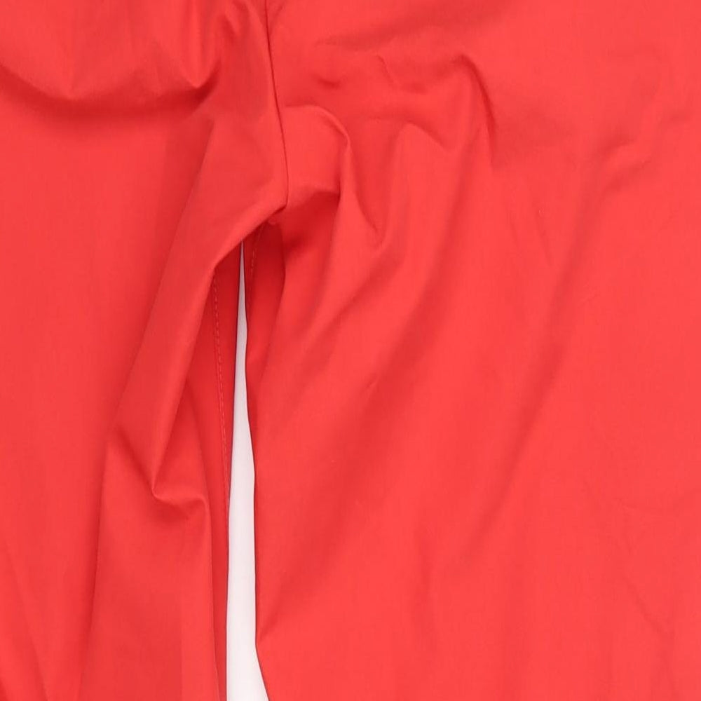 M&S Womens Red  Cotton Cropped Trousers Size 12 L25 in Regular  - Short