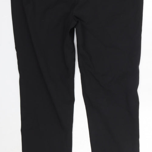 M&S Womens Black  Cotton Dress Pants Trousers Size 14 L29 in Slim  - Long