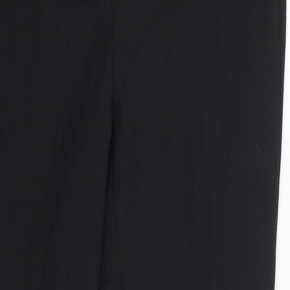 M&S Womens Black  Cotton Dress Pants Trousers Size 14 L29 in Slim  - Long