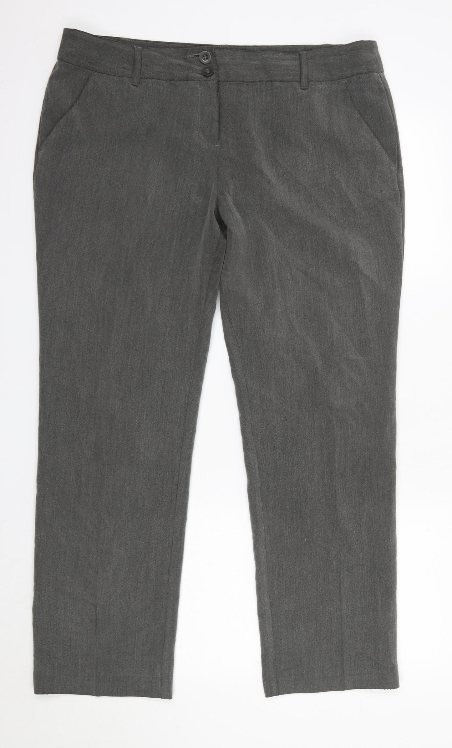 NEXT Womens Grey  Polyester Dress Pants Trousers Size 16 L29 in Regular