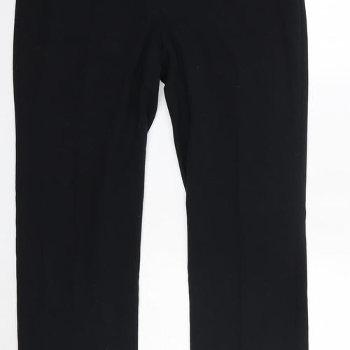 M&S Womens Black  Polyester Dress Pants Trousers Size 14 L30 in Regular  - Long