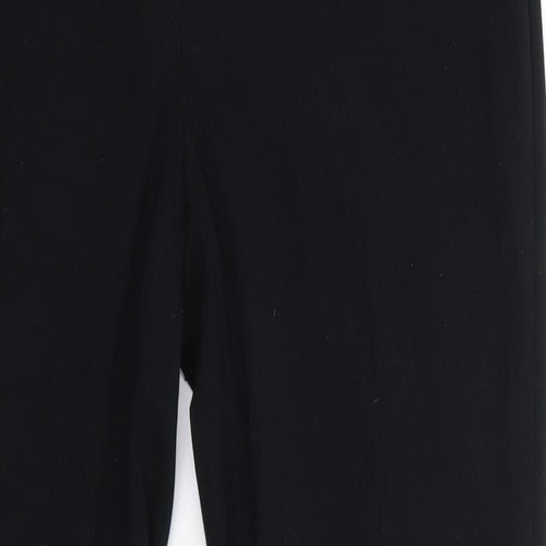 M&S Womens Black  Polyester Dress Pants Trousers Size 14 L30 in Regular  - Long