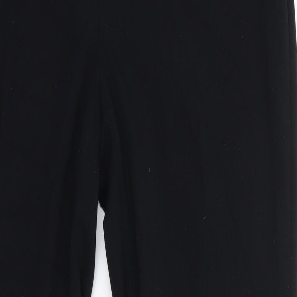 M&S Womens Black  Polyester Dress Pants Trousers Size 14 L30 in Regular  - Long