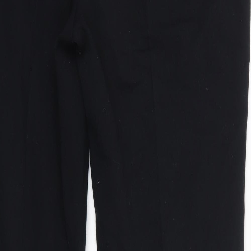 M&S Womens Black  Polyester Dress Pants Trousers Size 14 L30 in Regular  - Long