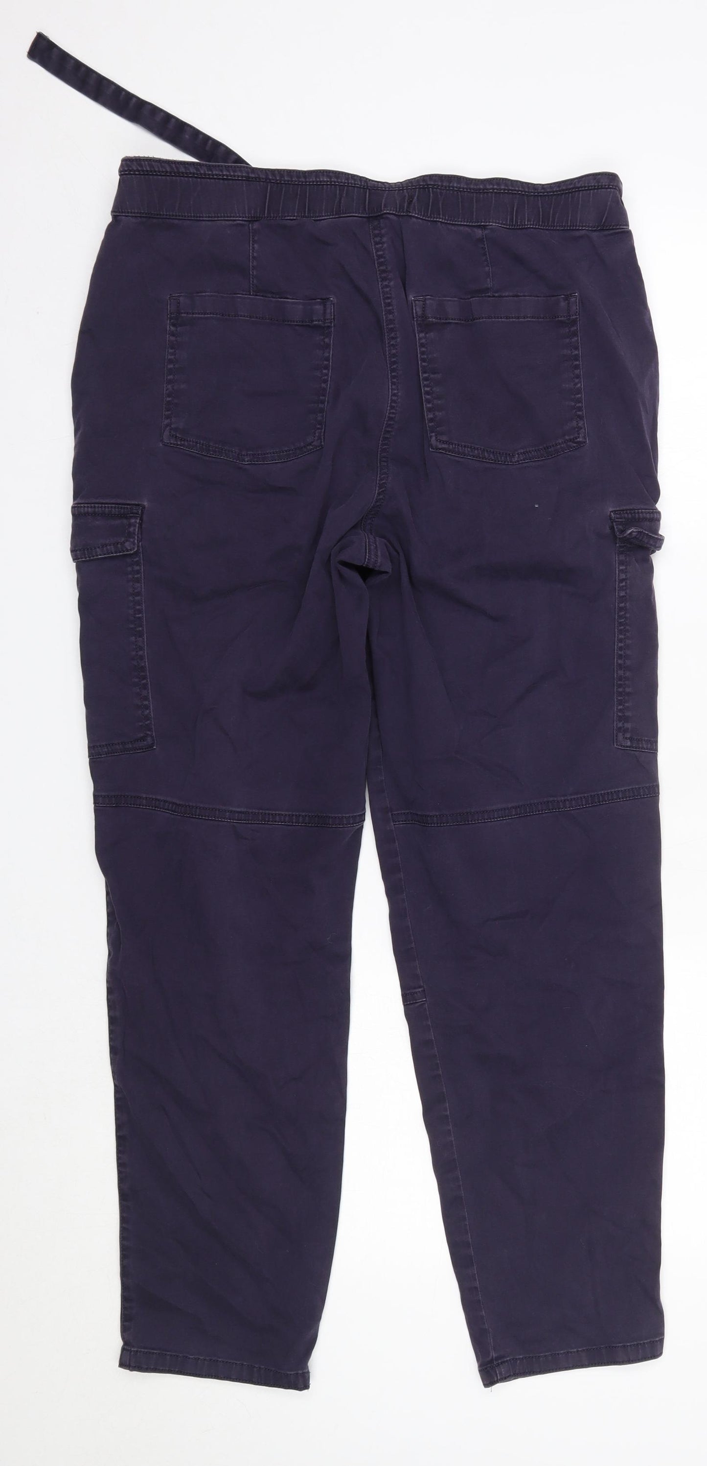 NEXT Womens Blue  Cotton Cargo Trousers Size 14 L29 in Regular