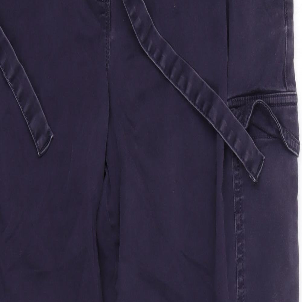 NEXT Womens Blue  Cotton Cargo Trousers Size 14 L29 in Regular