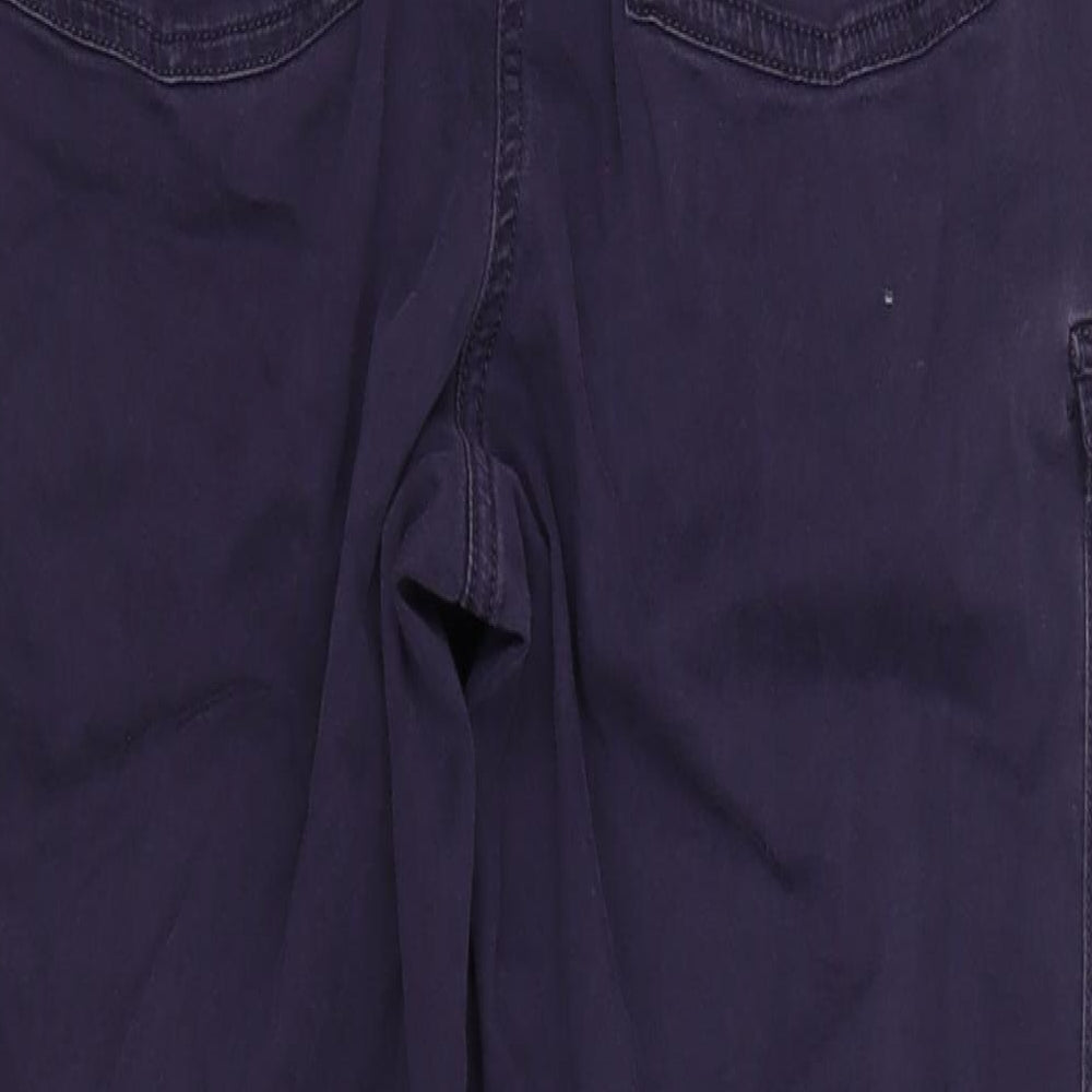 NEXT Womens Blue  Cotton Cargo Trousers Size 14 L29 in Regular