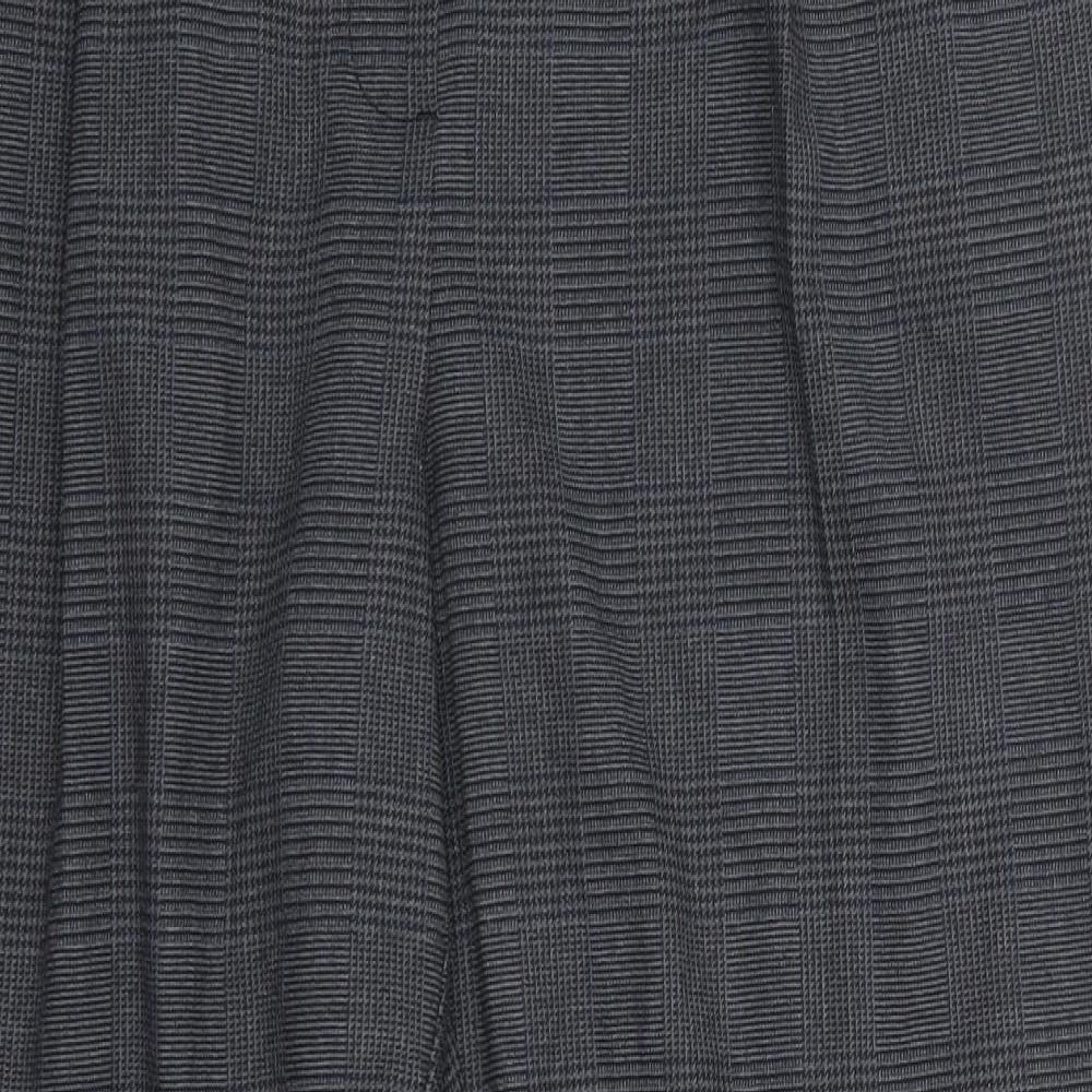 New Look Womens Grey Check Polyester Trousers  Size 16 L26 in Regular