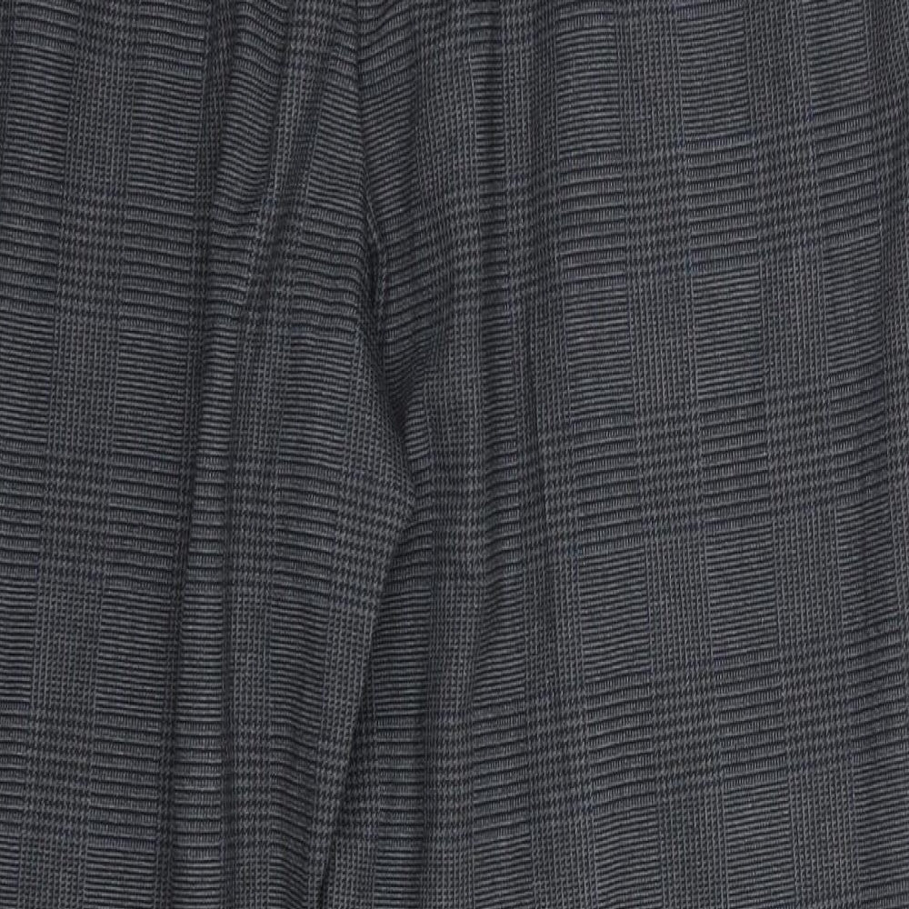 New Look Womens Grey Check Polyester Trousers  Size 16 L26 in Regular
