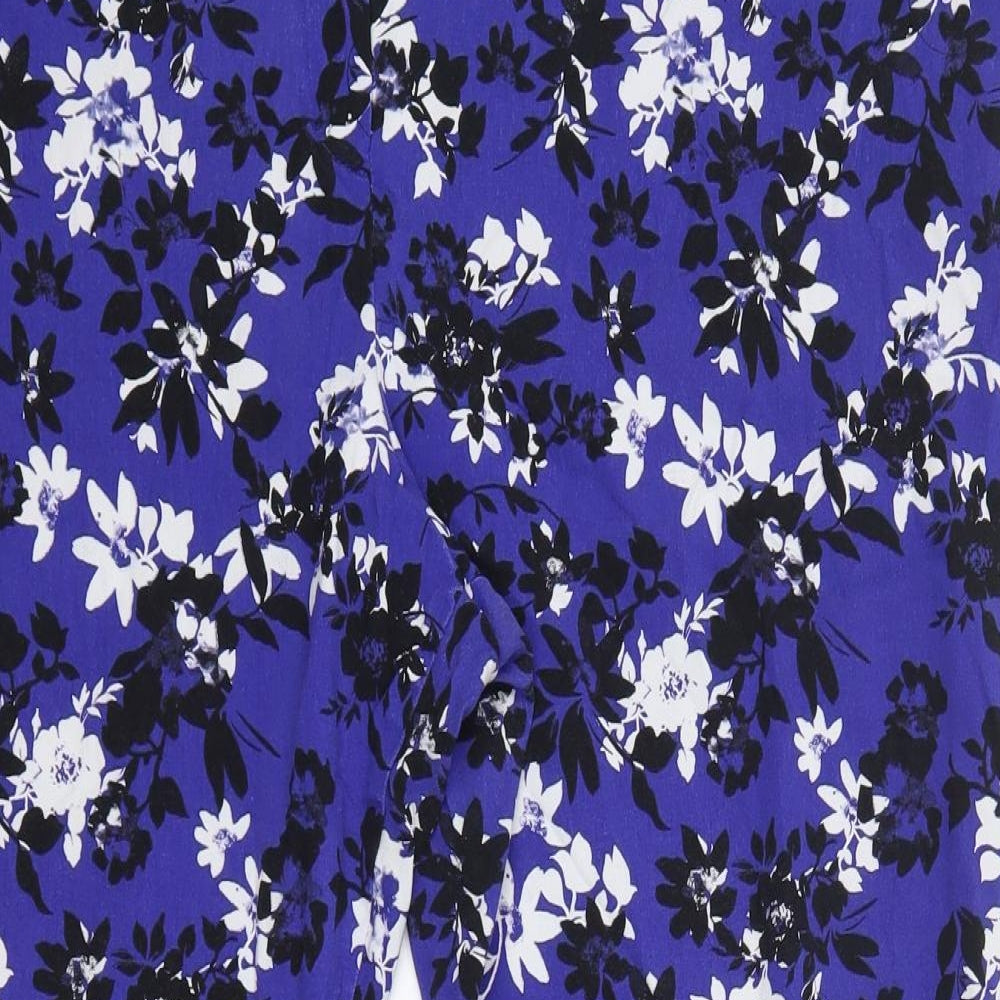 George Womens Blue Floral Viscose Trousers  Size 24 L26 in Regular