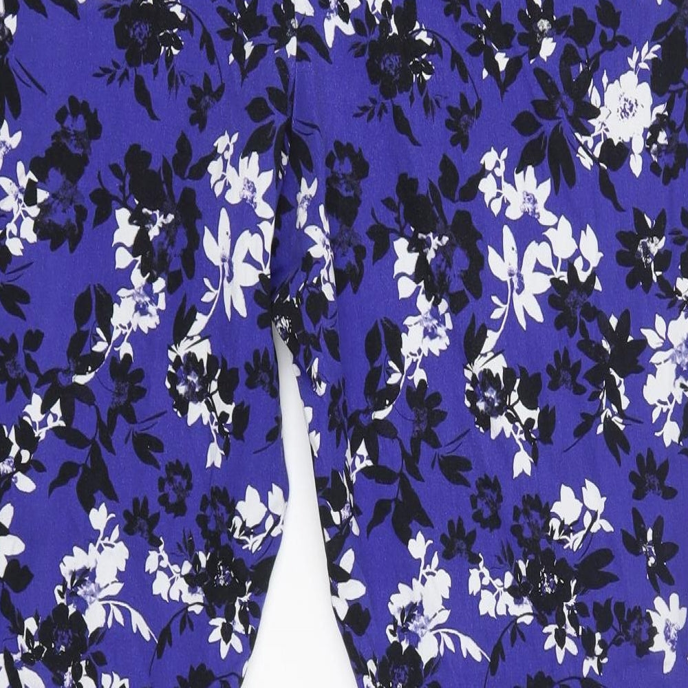 George Womens Blue Floral Viscose Trousers  Size 24 L26 in Regular