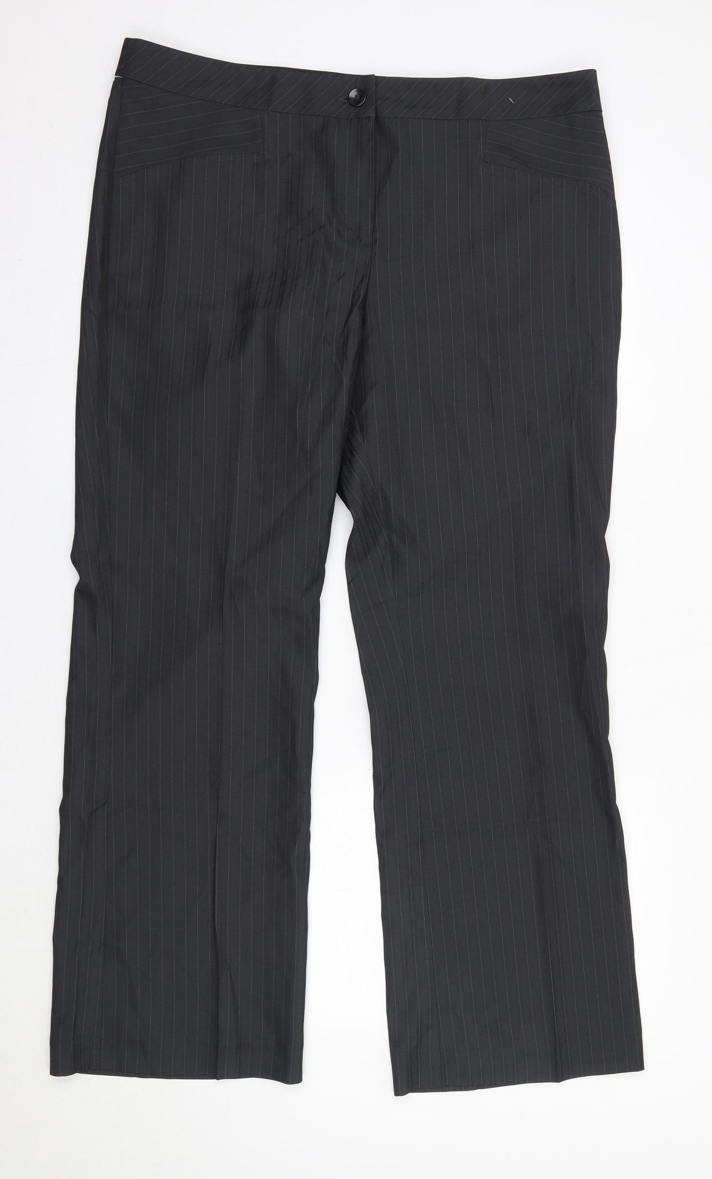 George Womens Grey  Polyester Dress Pants Trousers Size 16 L30 in Regular