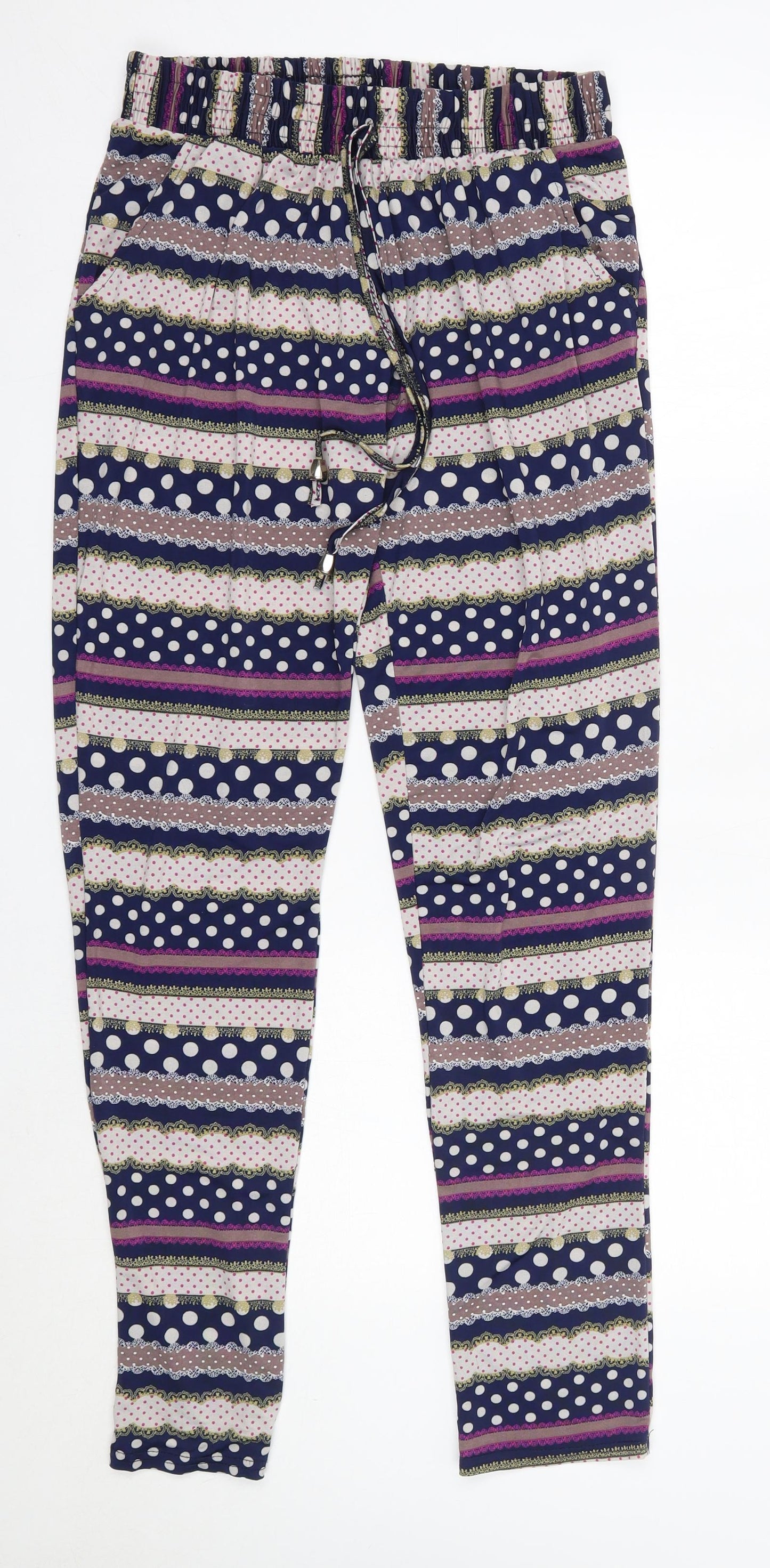 Conos Womens Multicoloured  Polyester Trousers  Size M L31 in Regular