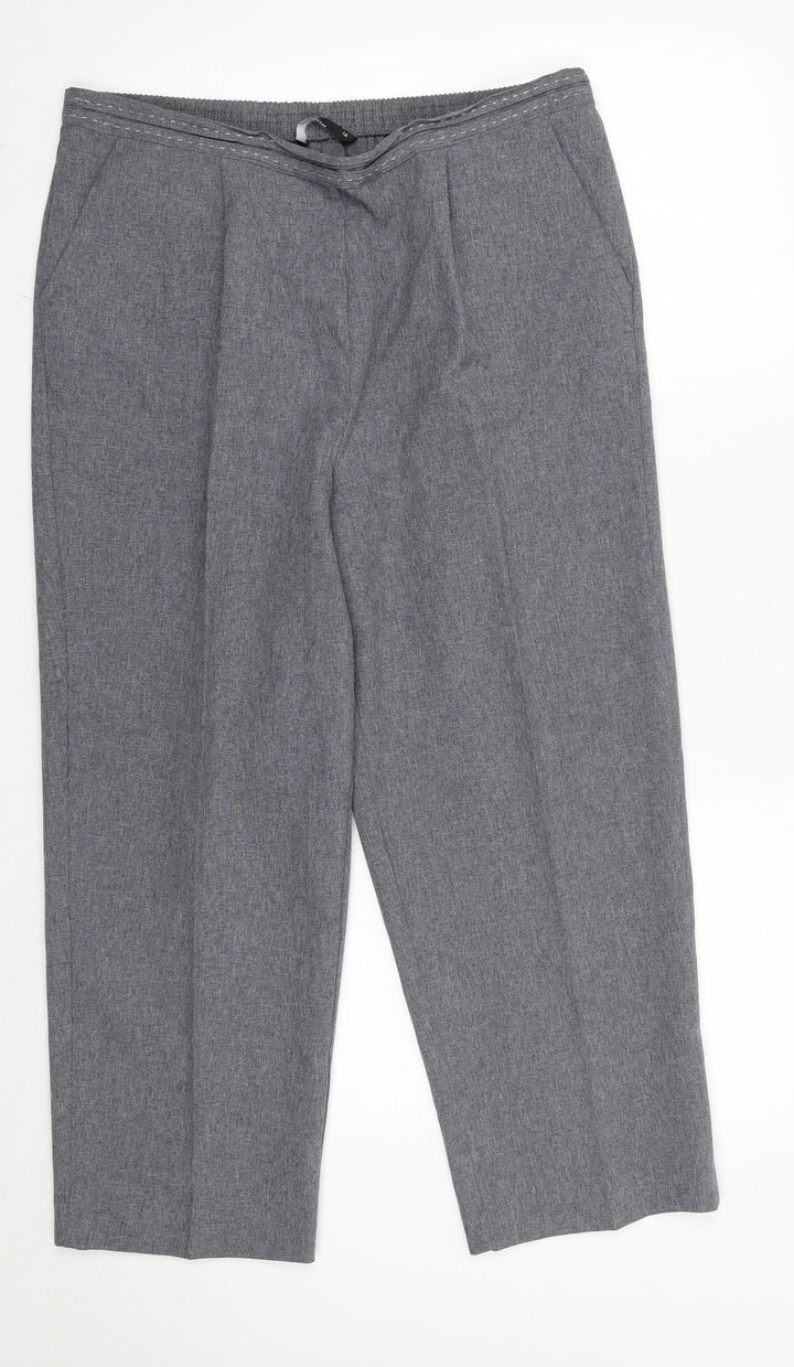 BM Womens Grey Polyester Dress Pants Trousers Size 14 L24 in Regular