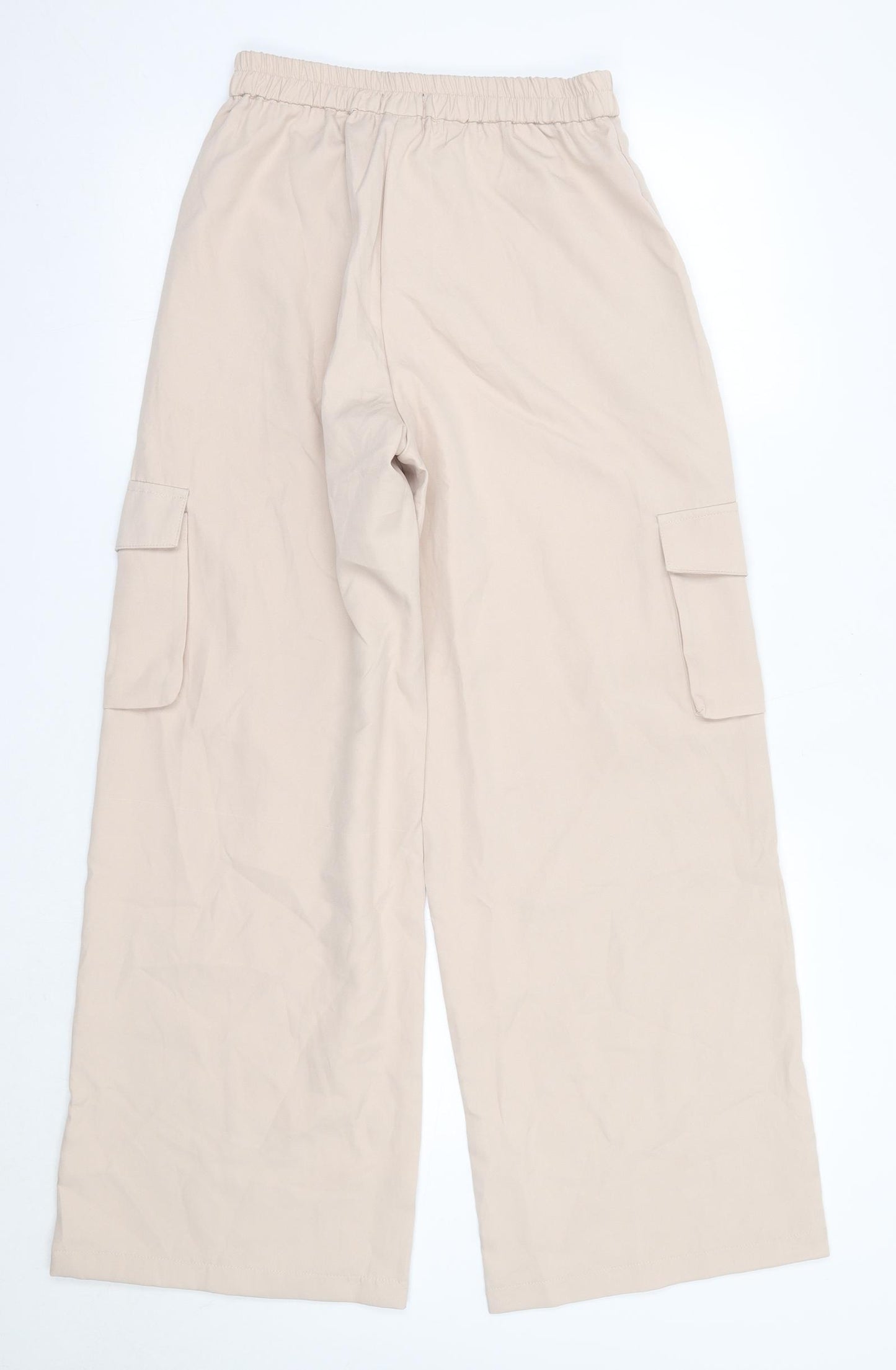 PRETTYLITTLETHING Womens Pink  Polyester Cargo Trousers Size 10 L29 in Regular