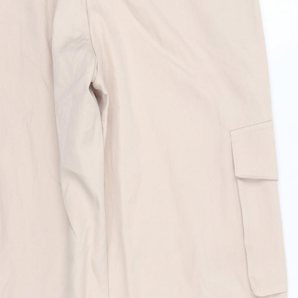 PRETTYLITTLETHING Womens Pink  Polyester Cargo Trousers Size 10 L29 in Regular
