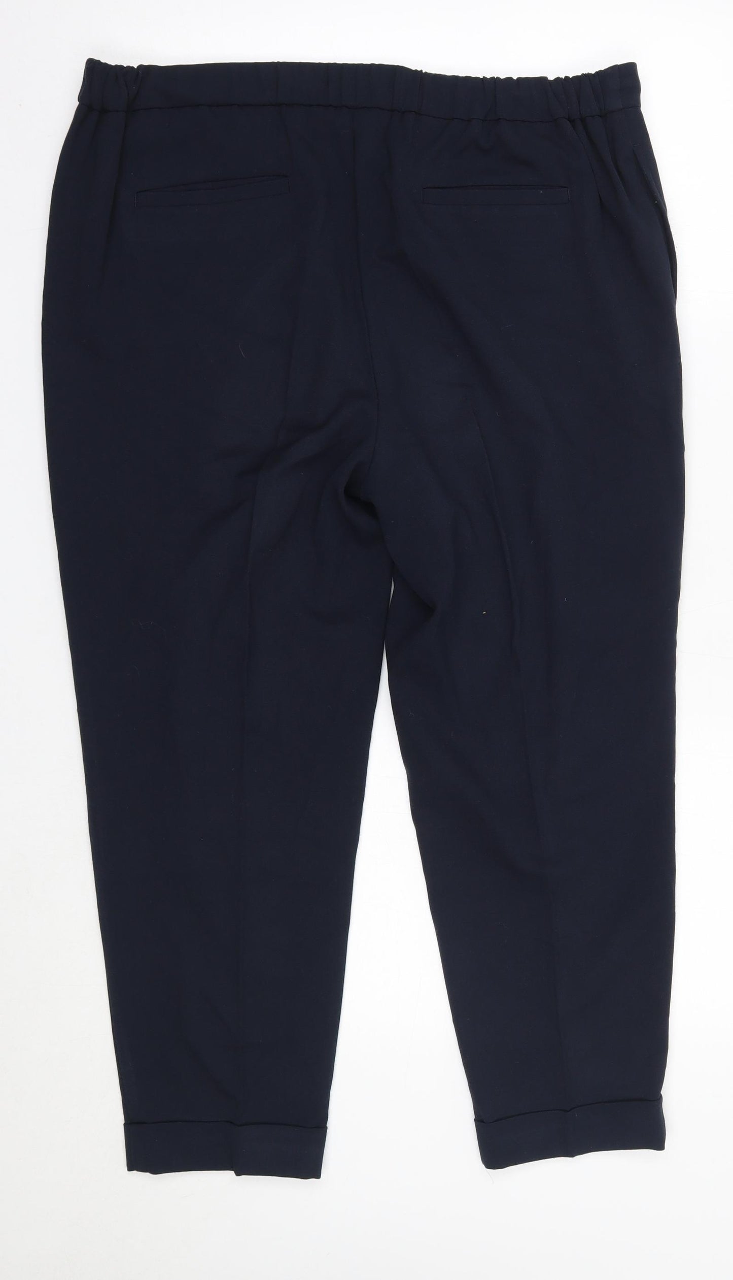 M&S Womens Blue  Polyester Dress Pants Trousers Size 16 L24 in Regular
