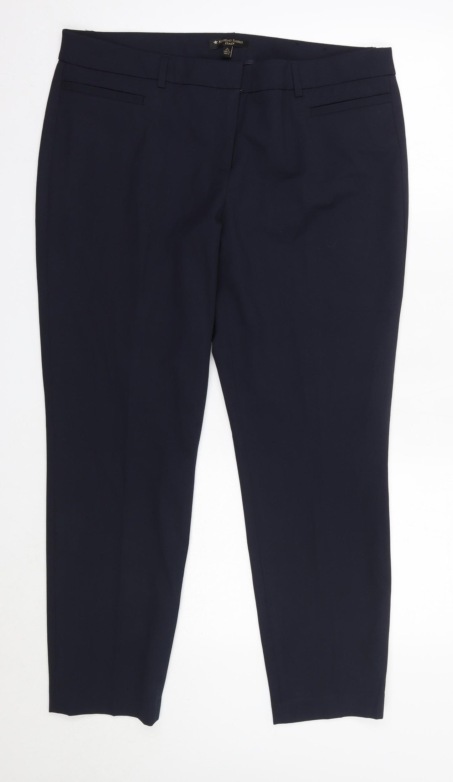 Massimo Fabbro Womens Blue  Polyester Dress Pants Trousers Size 16 L28 in Regular
