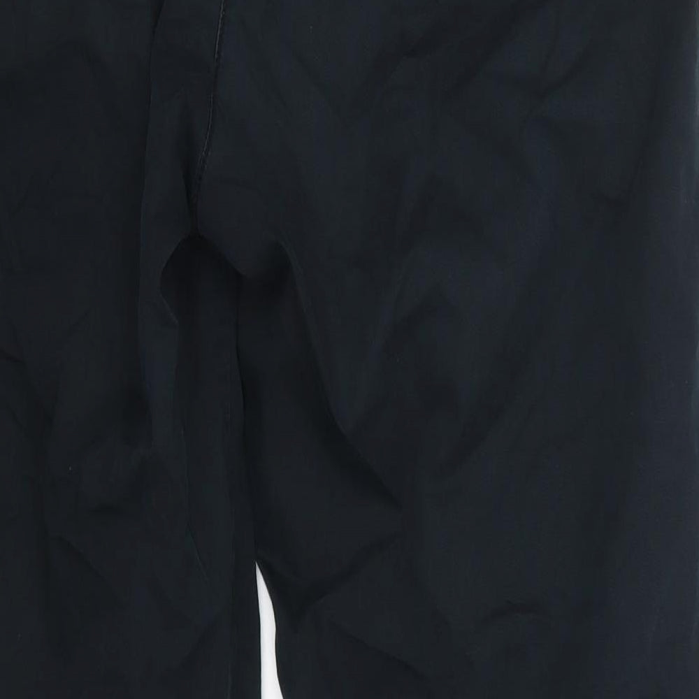 M&S Womens Black  Cotton Trousers  Size 14 L26 in Regular
