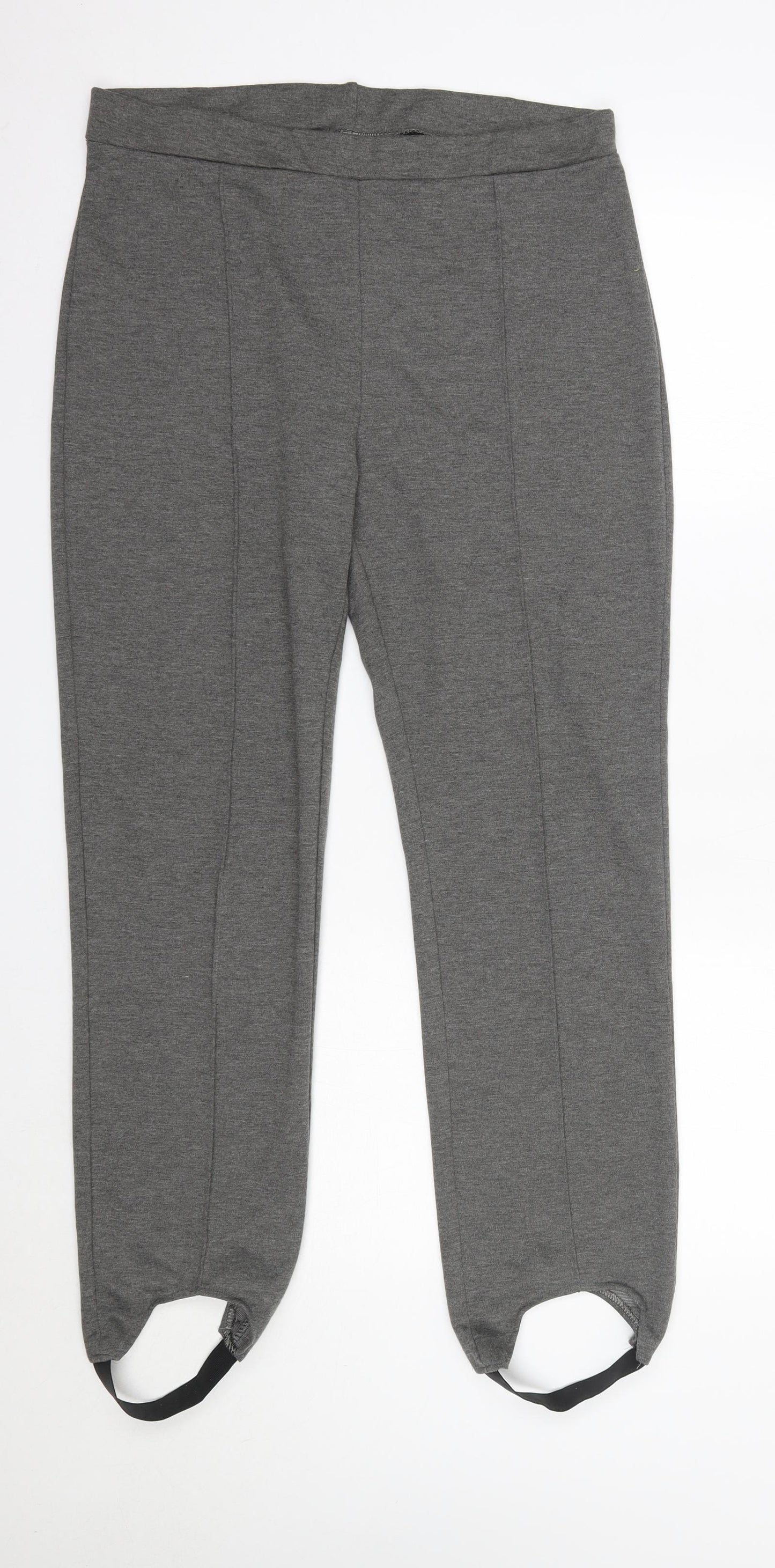 Preworn Womens Grey  Polyester Trousers  Size 14 L28 in Regular  - Stirrup Leggings