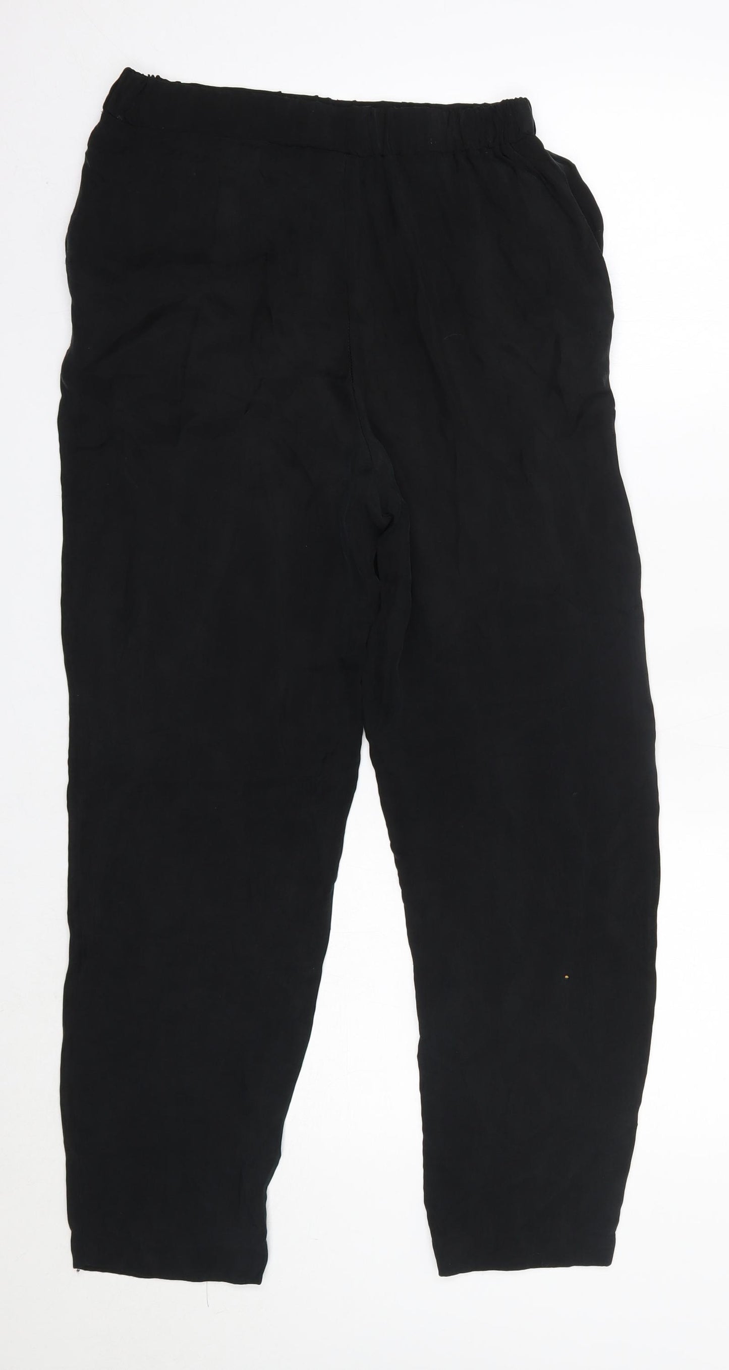 H&M Womens Black  Cupro Trousers  Size 4 L26 in Regular