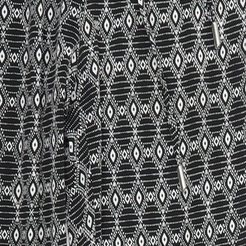 New Look Womens Black Argyle/Diamond Polyester Dress Pants Trousers Size 6 L27 in Regular