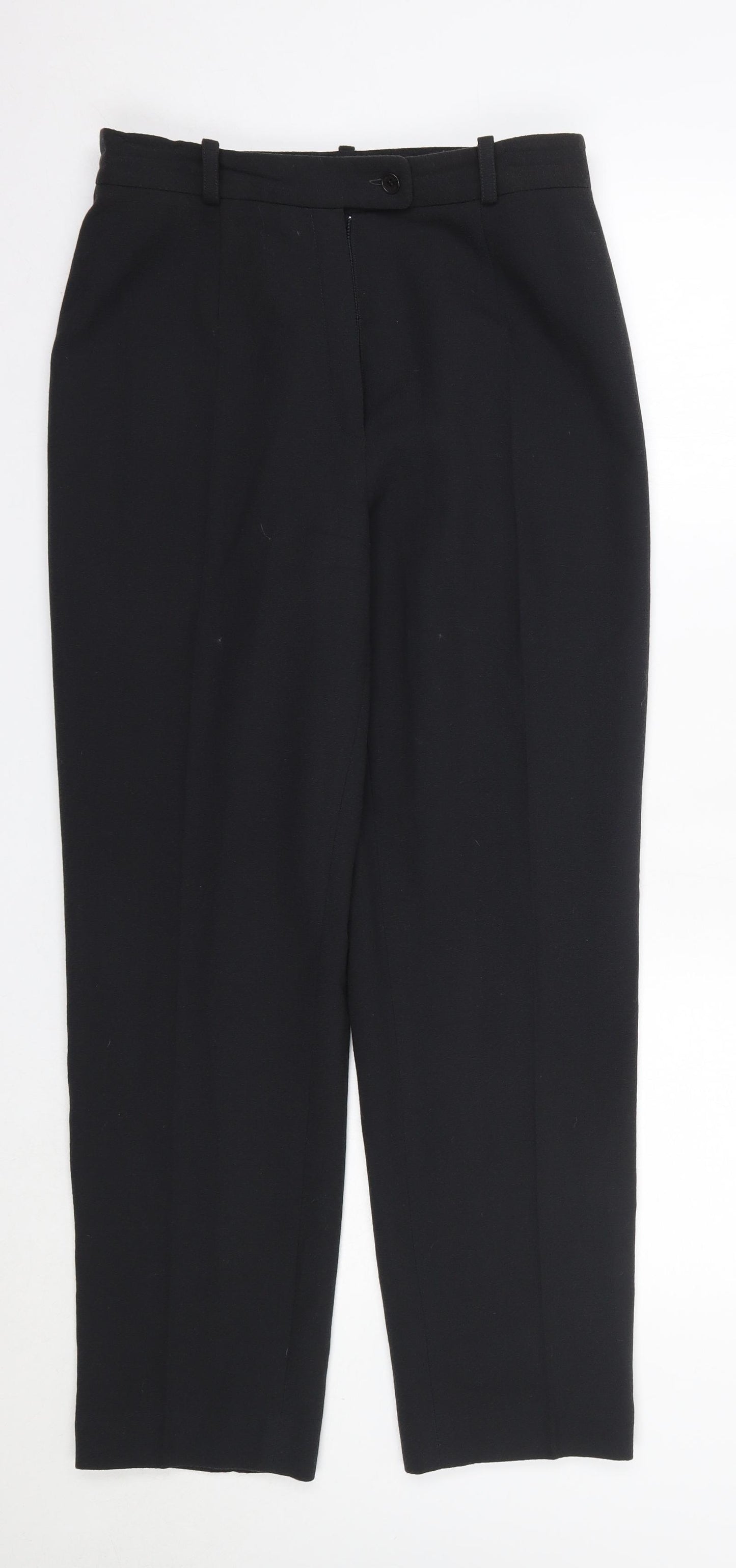 Luis Civit  Womens Grey  Wool Trousers  Size 12 L28 in Regular