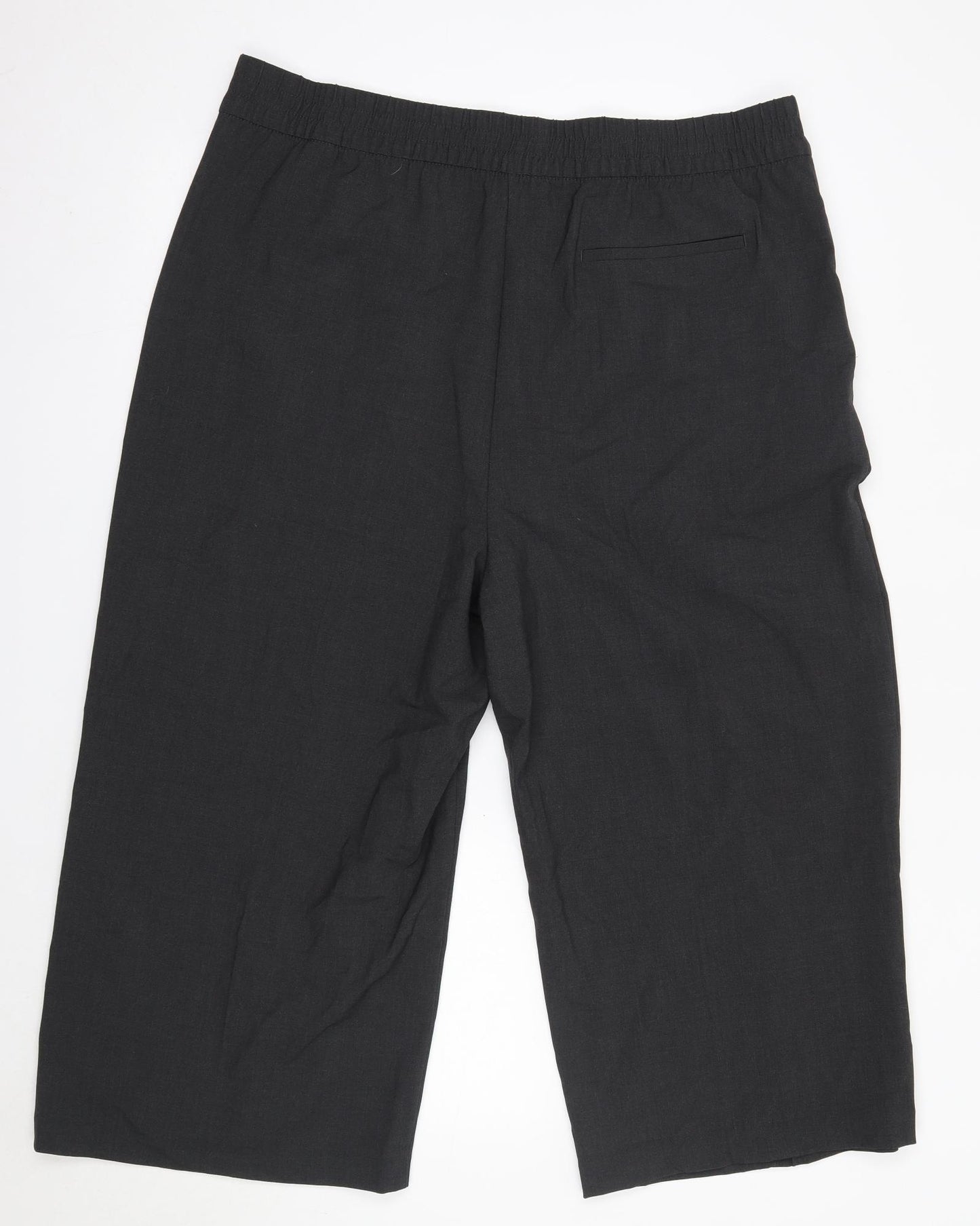M&S Womens Grey  Polyester Cropped Trousers Size 20 L22 in Regular