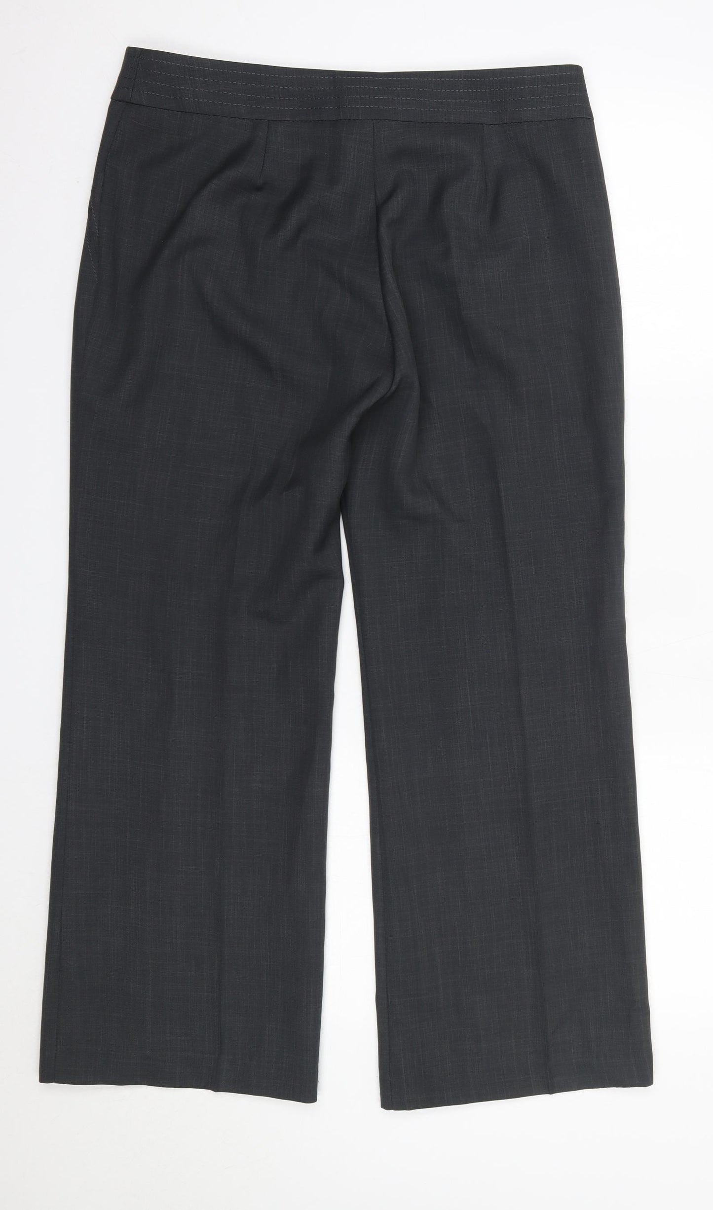 M&S Womens Grey  Polyester Dress Pants Trousers Size 12 L27 in Regular  - Short