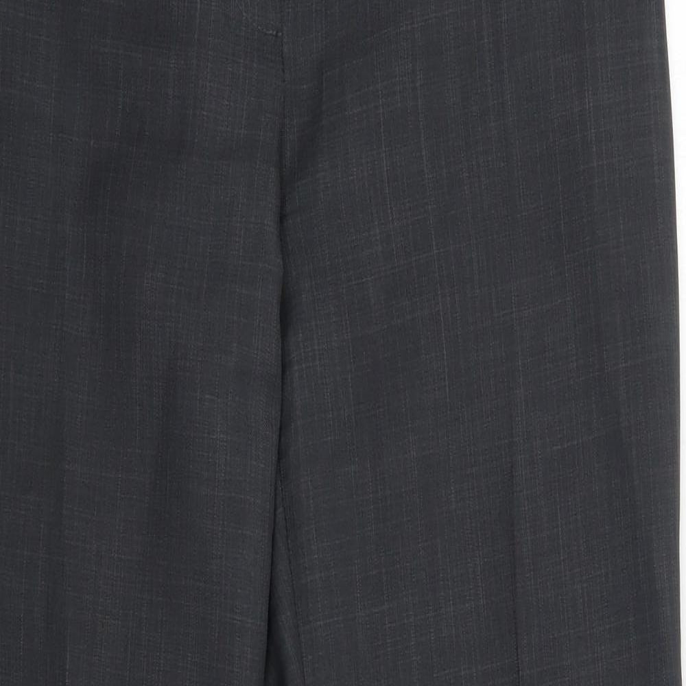 M&S Womens Grey  Polyester Dress Pants Trousers Size 12 L27 in Regular  - Short