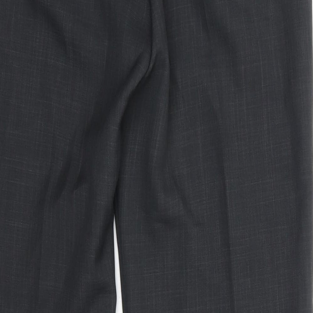 M&S Womens Grey  Polyester Dress Pants Trousers Size 12 L27 in Regular  - Short