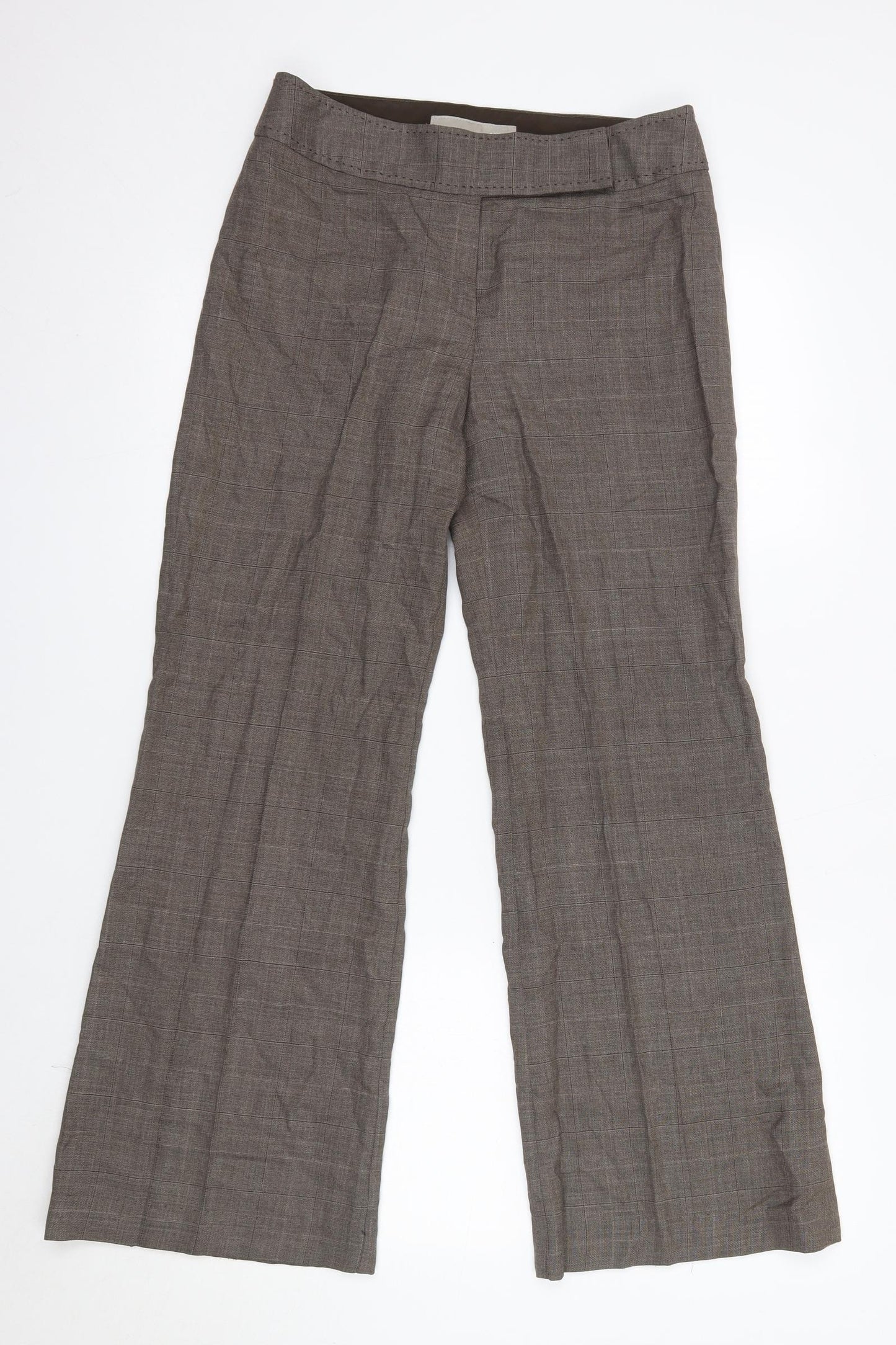 NEXT Womens Brown  Viscose Trousers  Size 8 L29 in Regular