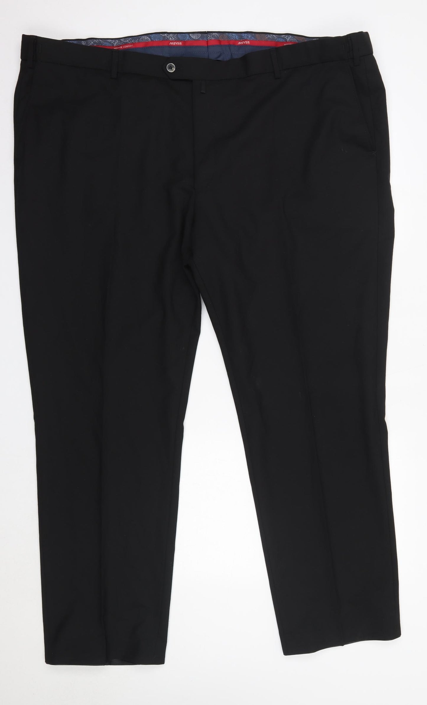 Meyer Mens Black  Polyester Dress Pants Trousers Size 50 in L32 in Regular