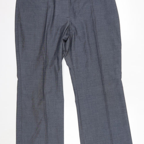 M&S Womens Blue  Polyester Dress Pants Trousers Size 16 L27 in Regular  - Short