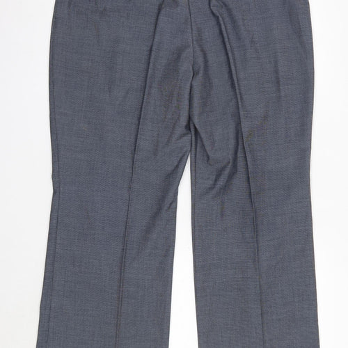 M&S Womens Blue  Polyester Dress Pants Trousers Size 16 L27 in Regular  - Short