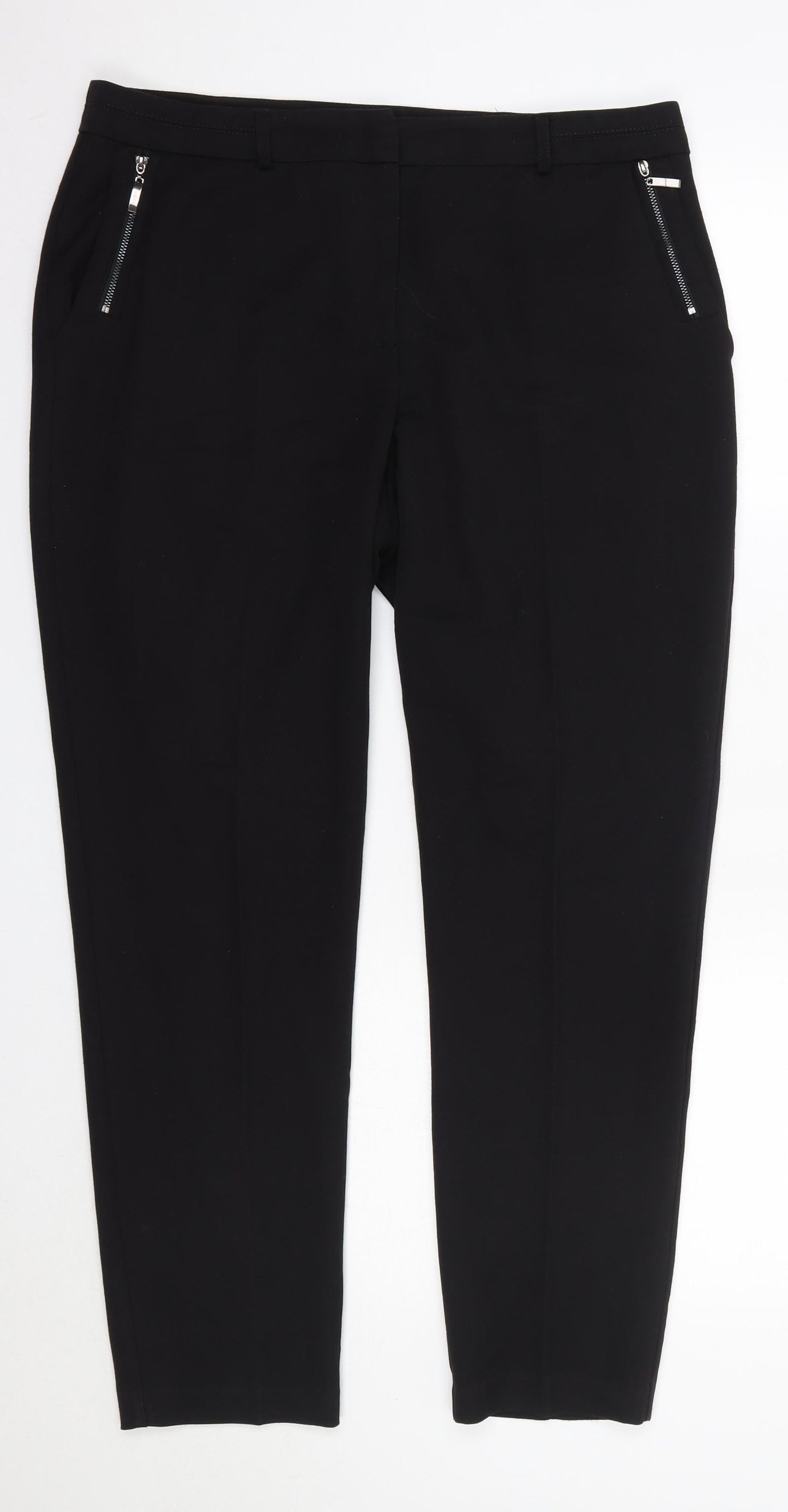 Wallis Womens Black  Polyester Dress Pants Trousers Size 14 L29 in Regular