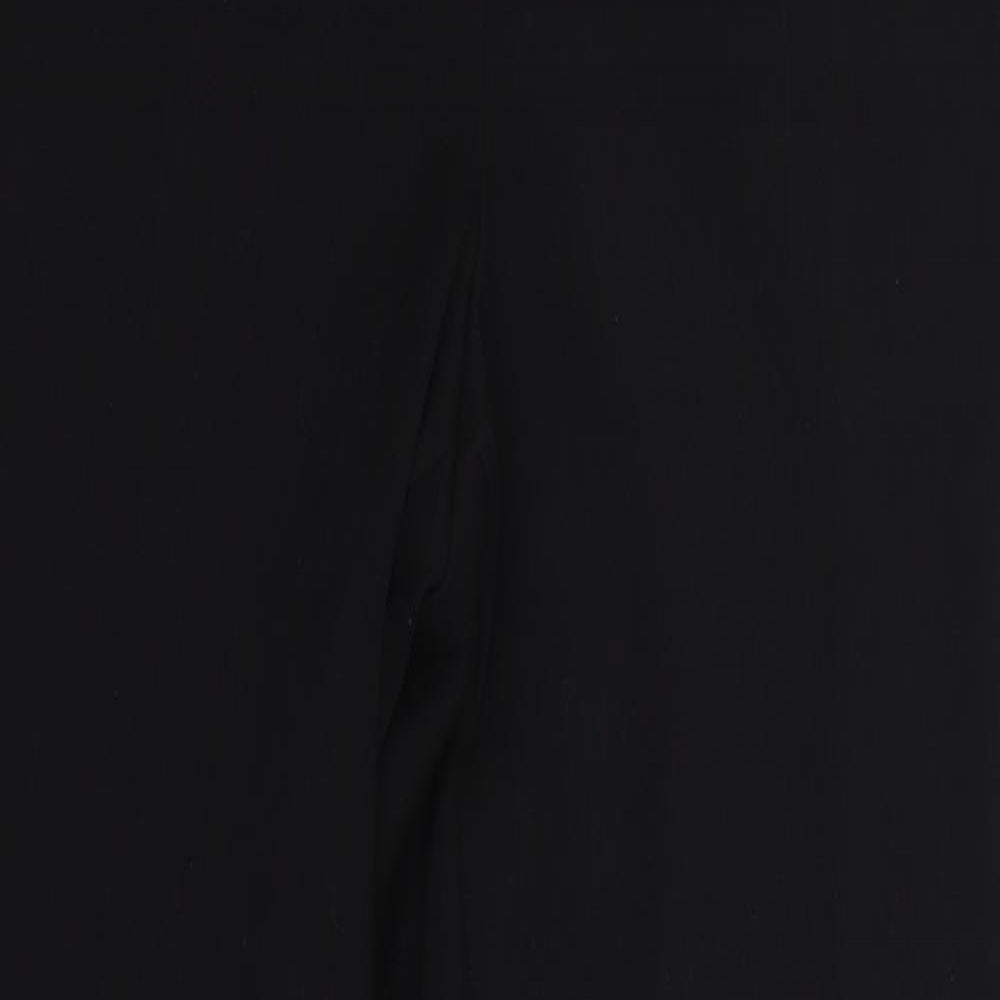 M&S Womens Black  Polyester Dress Pants Trousers Size 14 L30 in Regular