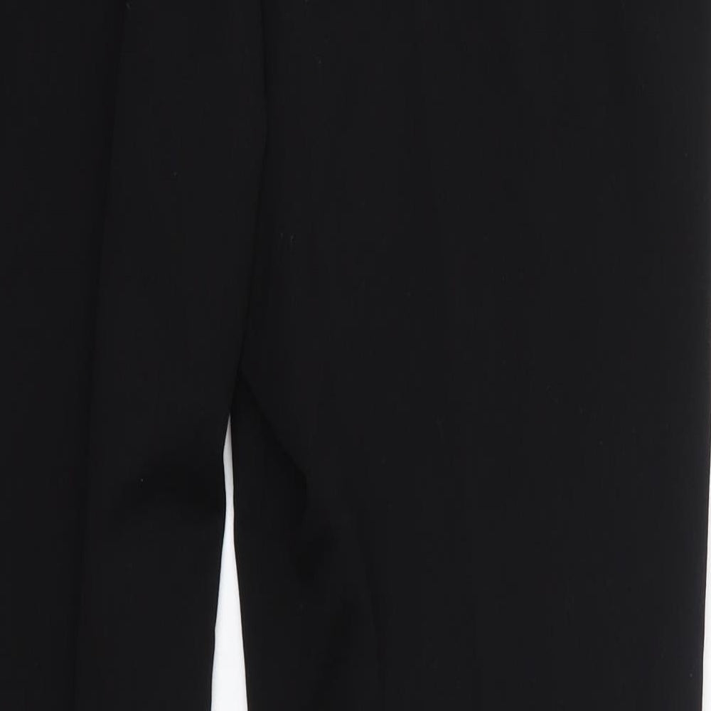 M&S Womens Black  Polyester Dress Pants Trousers Size 14 L30 in Regular