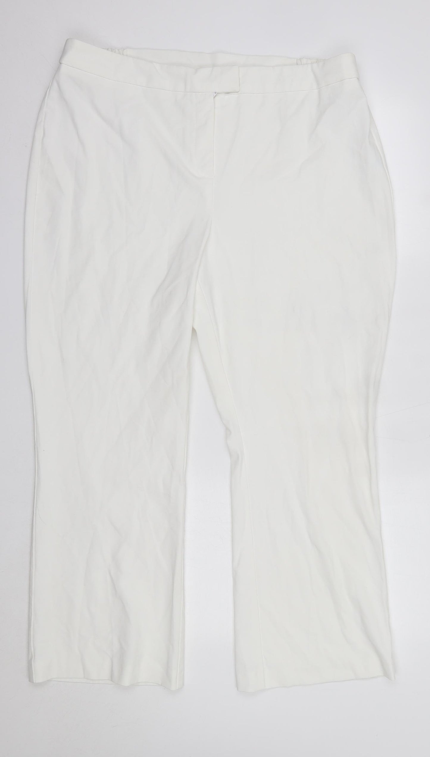 Agenda Womens White  Polyester Trousers  Size 18 L27 in Regular