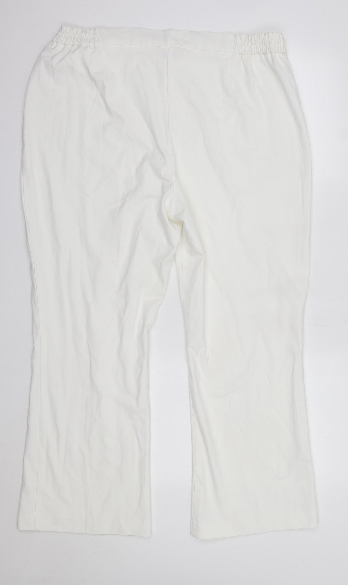 Agenda Womens White  Polyester Trousers  Size 18 L27 in Regular