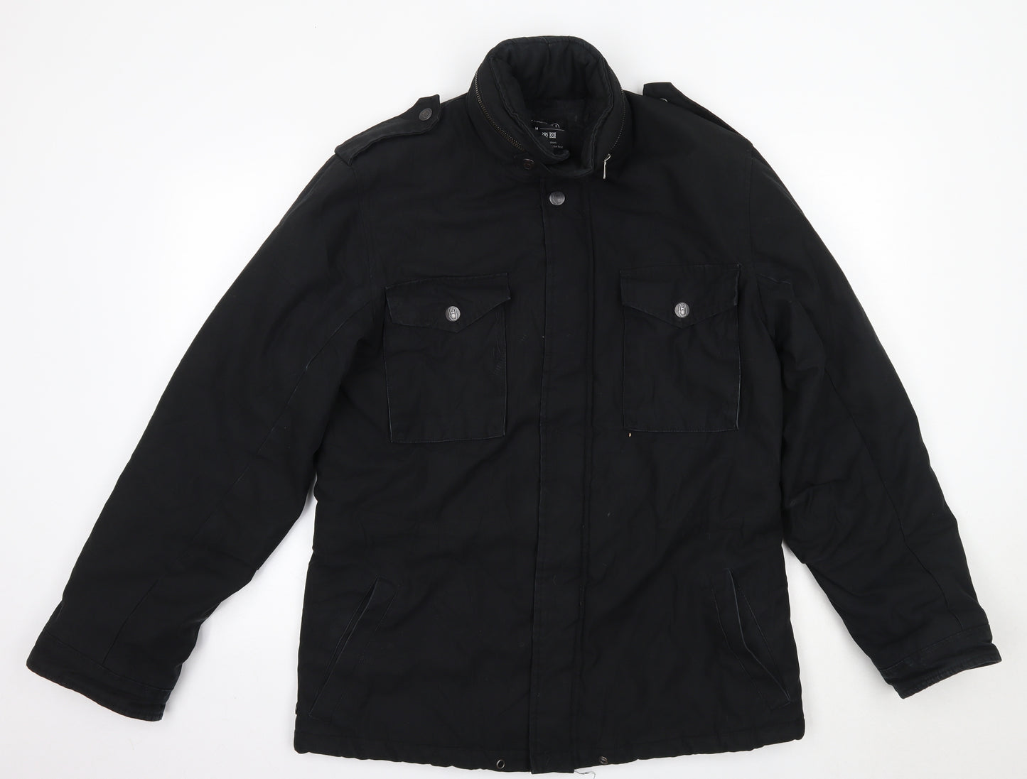 EMP Mens Black   Overcoat Coat Size M