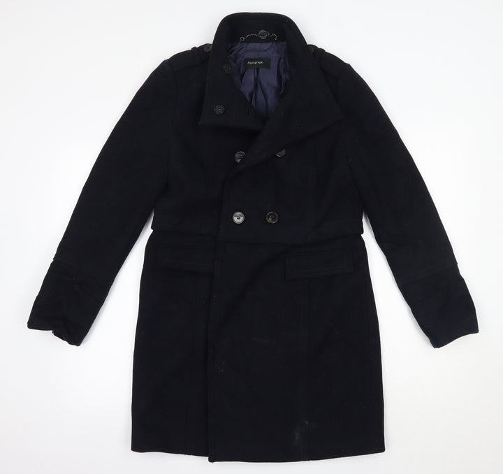 Autograph Womens Blue Overcoat Coat Size 10