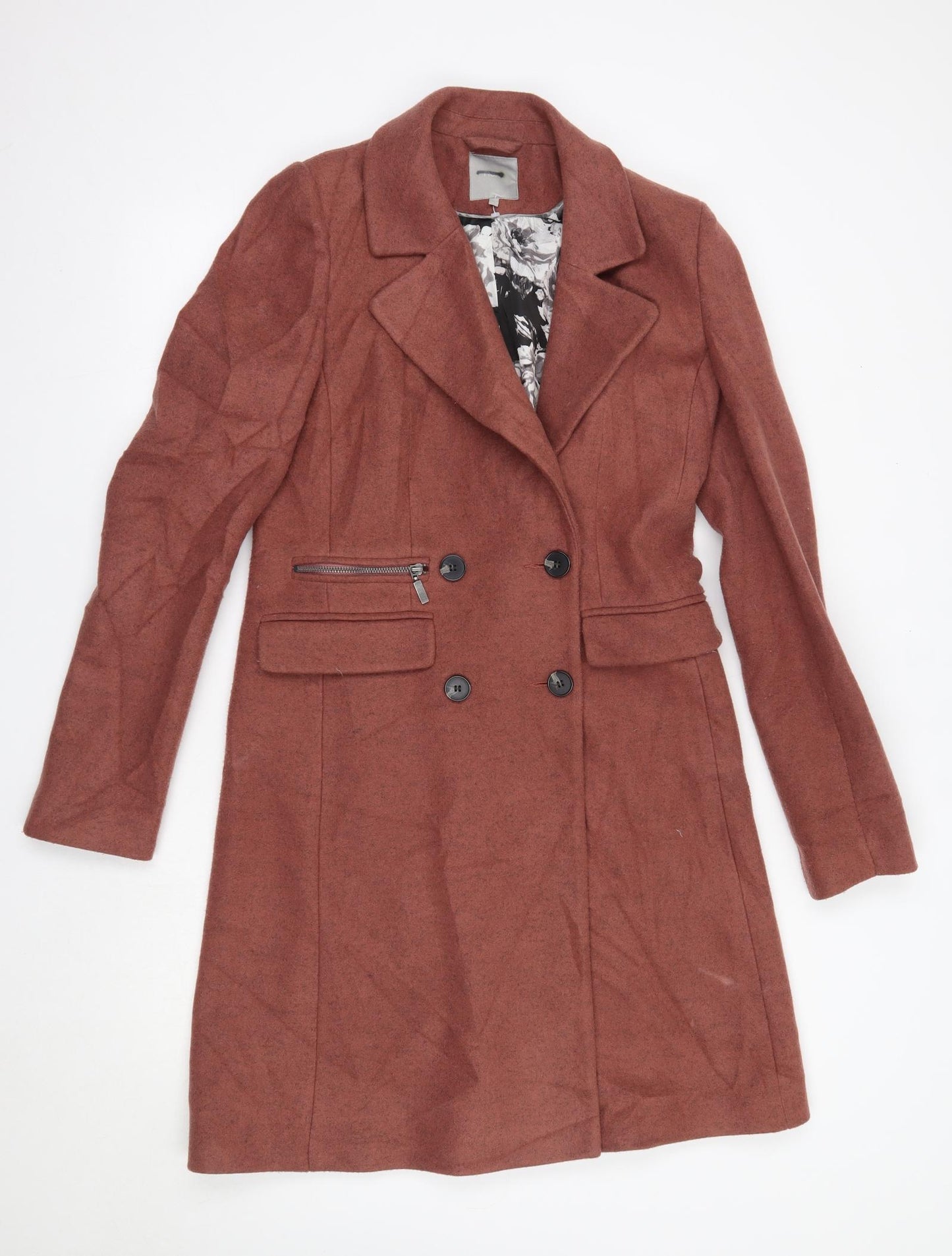 NEXT Womens Pink   Overcoat Coat Size 10   - Tall