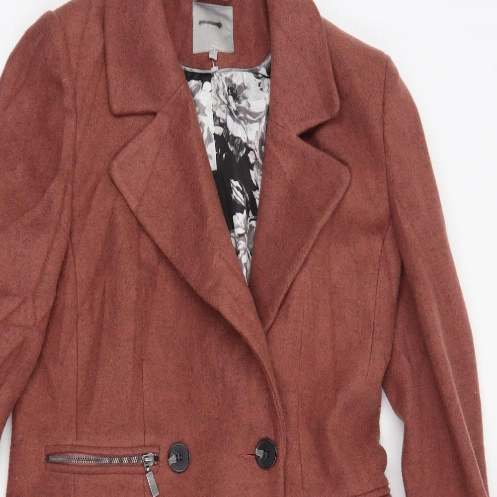 NEXT Womens Pink   Overcoat Coat Size 10   - Tall