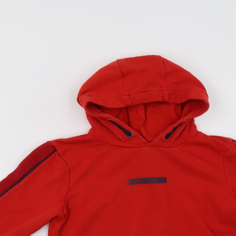 George Boys Red  Cotton Pullover Hoodie Size 9-10 Years