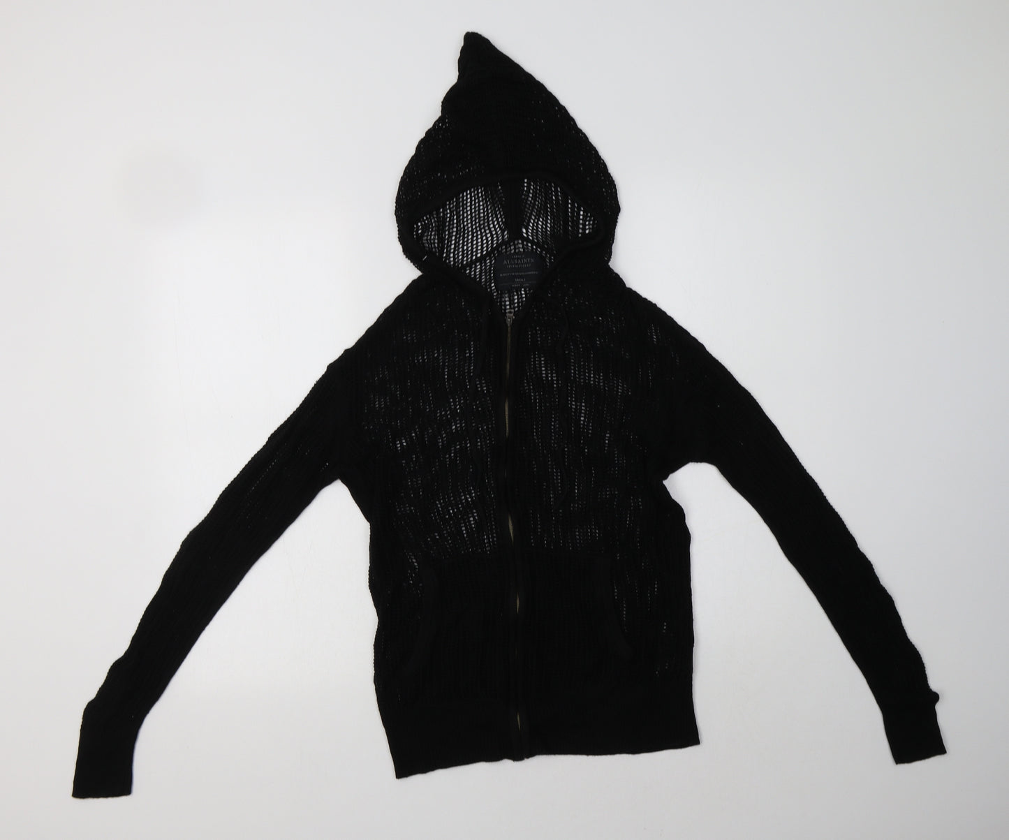 All saints Womens Black   Full Zip Hoodie Size S