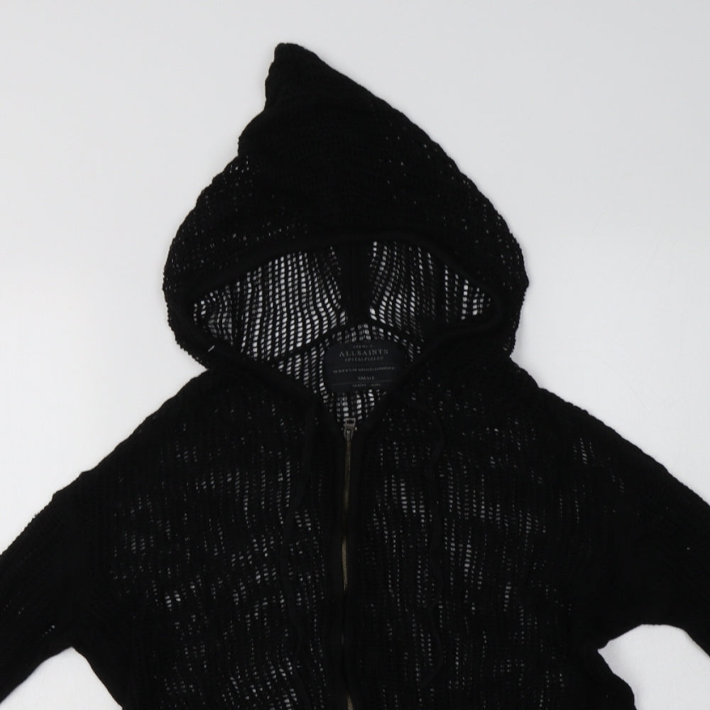 All saints Womens Black   Full Zip Hoodie Size S